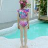 Rose Moon Mermaid Tail Swimsuit Set For Girls