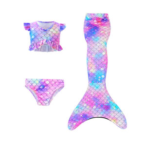 Rose Moon Mermaid Tail Swimsuit Set For Girls