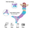 Blue Coral Mermaid Tail Swimsuit Set For Girls