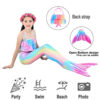 Flower Sea Mermaid Tail Swimsuit Set For Girls
