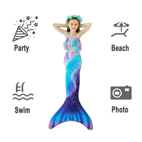 Arctic Blue Mermaid Tails for girls swimsuit