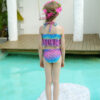 Rainbow Bridge Mermaid Tail Swimsuit Set For Girls