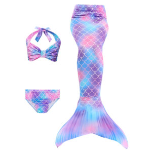 Lavender Twilight Aegean Mermaid Tail Swimsuit Set For Girls