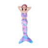 Mauve Dusk Pacific Mermaid Tail Swimsuit Set For Girls