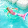 Caribbean Coral Mermaid Tail Swimsuit Set For Girls