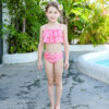 Caribbean Coral Mermaid Tail Swimsuit Set For Girls
