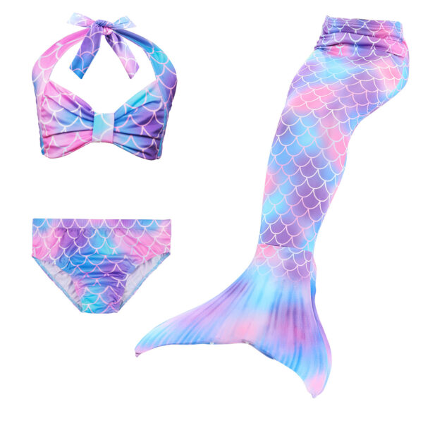 Lavender Twilight Aegean Mermaid Tail Swimsuit Set For Girls