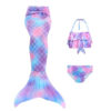 Mauve Dusk Pacific Mermaid Tail Swimsuit Set For Girls